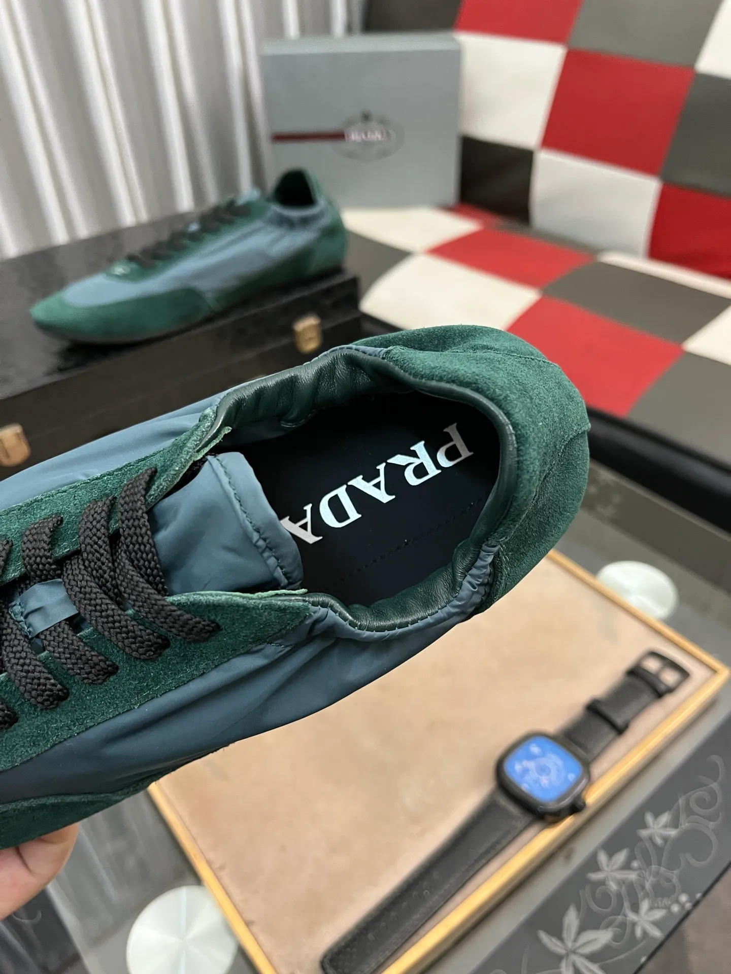 Men's shoes 💰500⌚️⌚️【PRADA】Prada - high-end quality original order 🔍🔍🔍 casual sports shoes - Upper: 🔝Nappa calfskin, brand high mercerized canvas, shoe body brand metal fasteners, tongue silk screen brand logo - Lining: water-dyed cowhide - Outsole: ultra-light TPU foam; molded outsole -Ultra-high quality control and fine workmanship: outstanding (high-end, extravagance, class) -Size: 38-446️⃣colors available